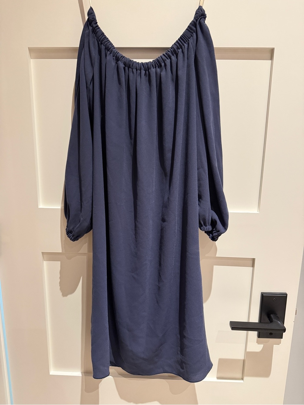 WILFRED- XXS Navy Off-Shoulder Long Sleeve Dress